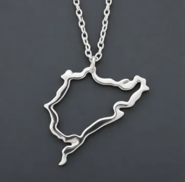 Nurburgring Circuit Necklace Track Map  Autodrome Nordschleife Sudschleife Pendant Speed Raceway Jewelry