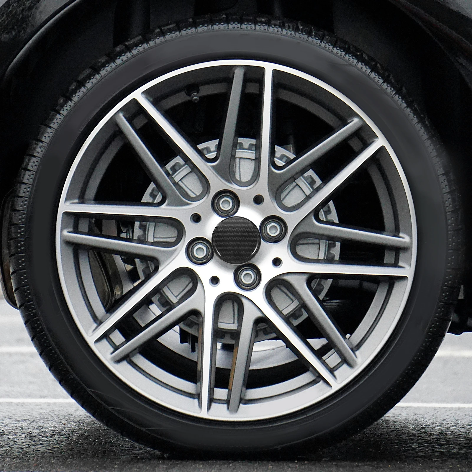 

60Mm Auto Wheel Center Cap Heavy Duty ABS Aluminum Construction Carbon Fiber Finish Wheel Hub Cover for Vehicles Enhanced Style