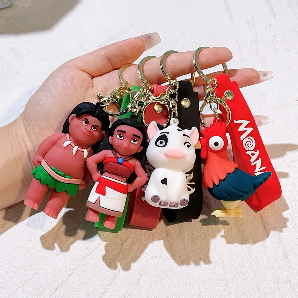 

Moana 2 Disney Anime Doll Car Keychain Keyring Pendant Accessories Heihei Maui Pua Cute Children Toy Decoration Cartoon Car Gift