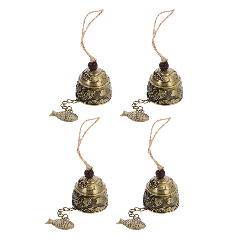 

4Pcs Vintage Wind Bell Hanging Decoration Alloy Metal Chimes for Garden Porch Home Interior Feng Shui Decor Lovely