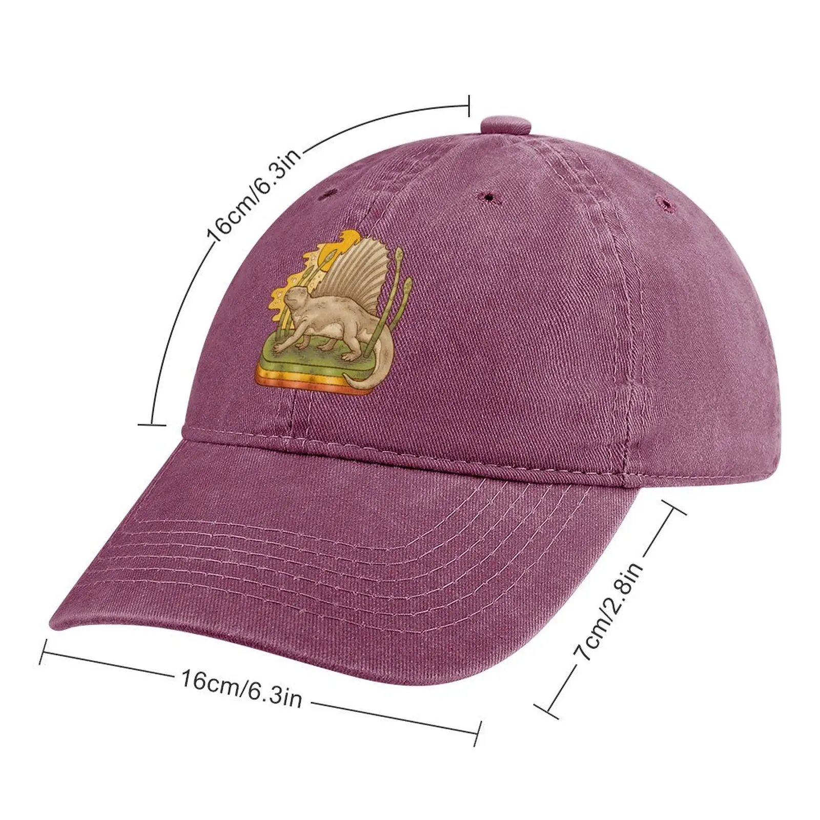 Daydream Dimetrodon | Natural History Art | Permian Prehistoric Life Cowboy Hat Christmas Hat black Women'S Beach Visor Men'S