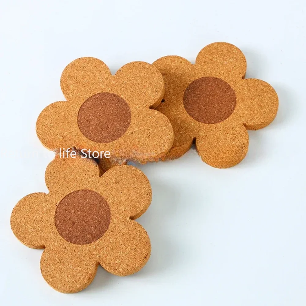 Sottobicchieri carini appesi a fiori per bevande Set di sottobicchieri assorbenti e riutilizzabili sottobicchieri a forma di fiore in sughero per caffè tappetino per tazze da tè