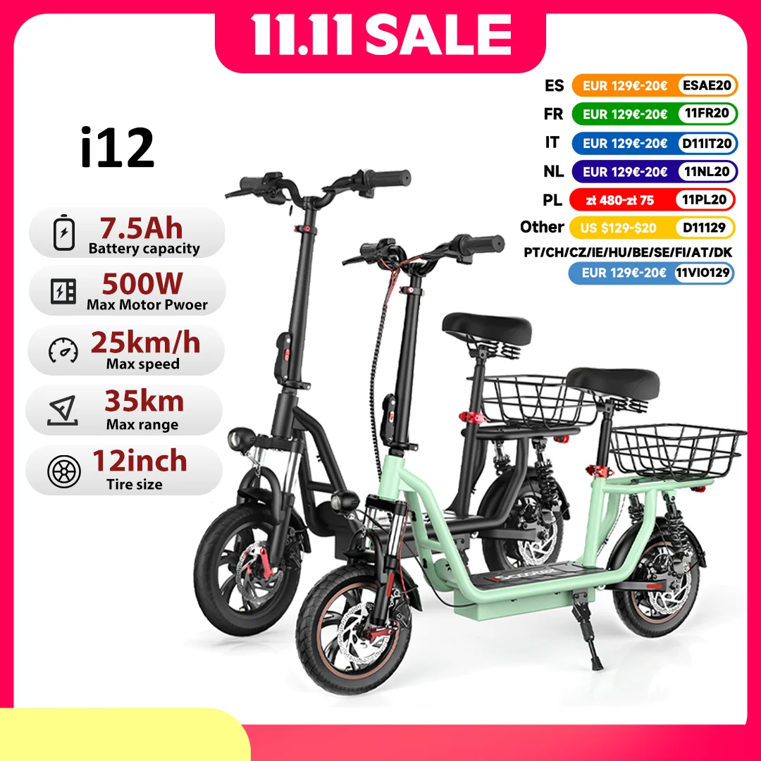 iScooter i12 elektromos roller 500W 12 hüvelyk