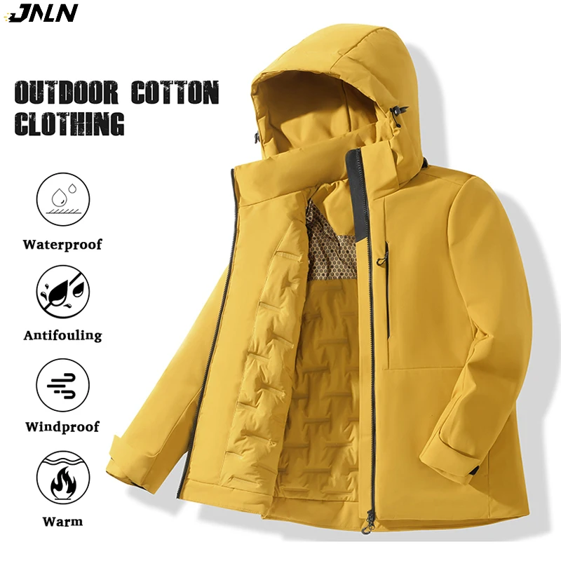 

JNLN Unisex Waterproof Fleece Jackets Winter Windproof Thermal Windbreaker Men Women Hiking Camping Skiing Climbing Raincoat