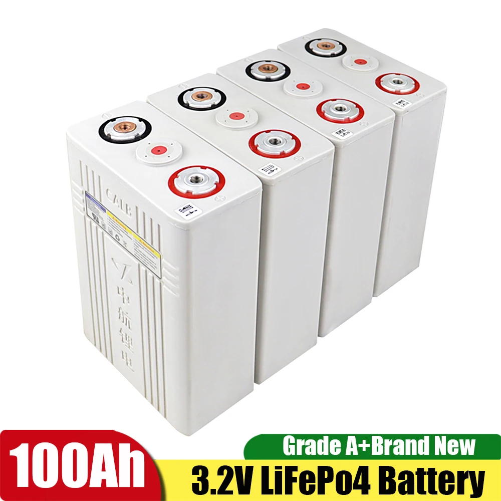 8pcs CALB 3.2V 100Ah LiFePO4 Rechargeable Battery Grade A 200AH Plastic 400AH Lithium Iron Phosphate Packs Solar Battery