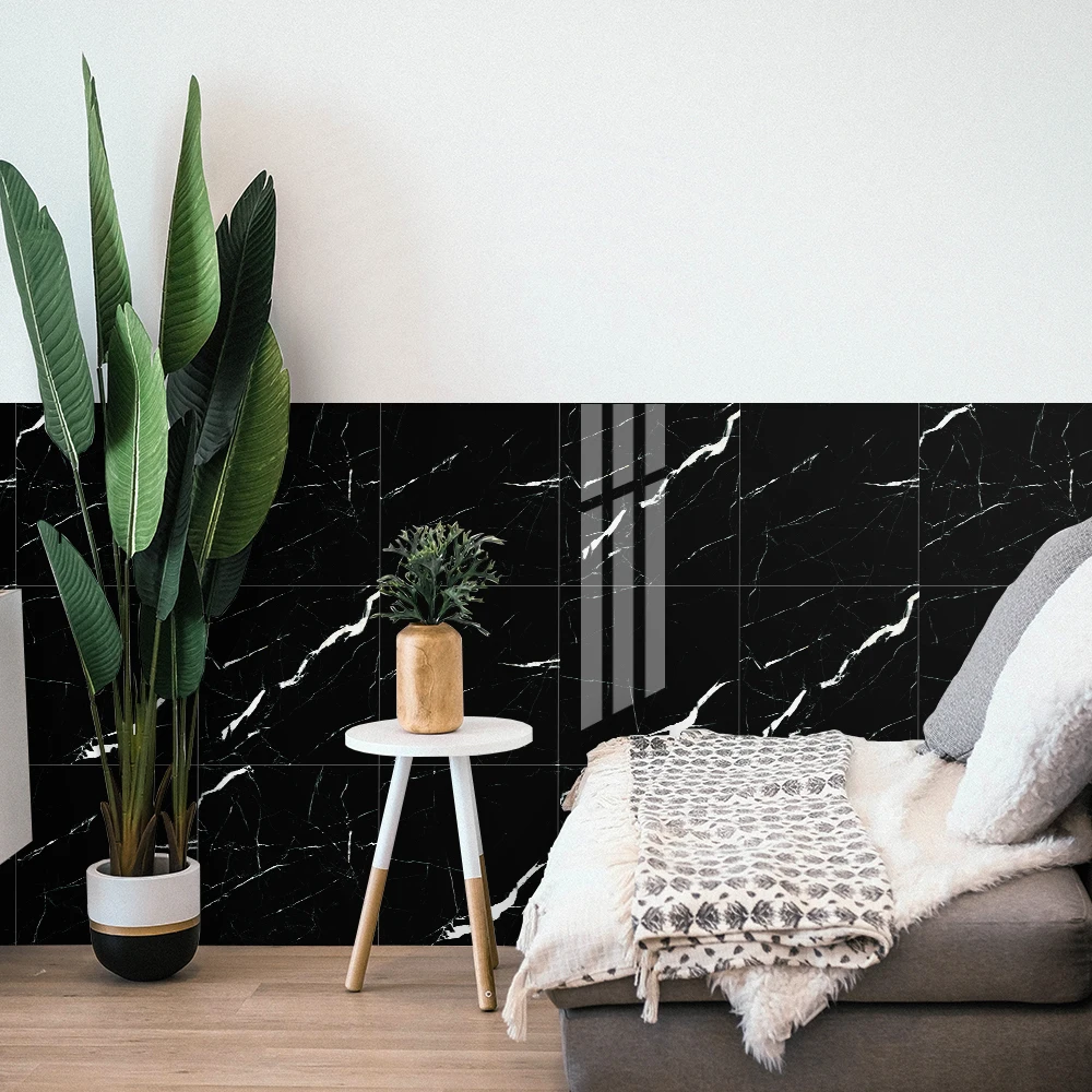 

Marble Wall and Floor Tile Stickers - Set of 4, 30x30cm, PVC Crystal Film - Renovate with Style