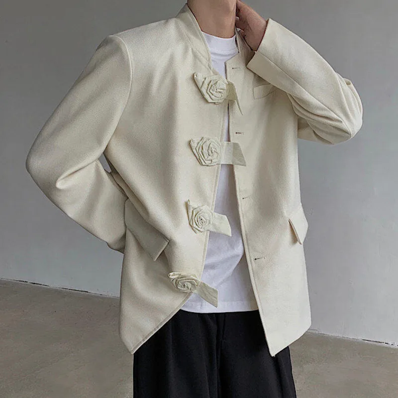 HKSH Spring Autumn New Women Blazer Stand Collar Single Breasted Chinese Style High-End Fashion Jacket Temperament Coats HK13461