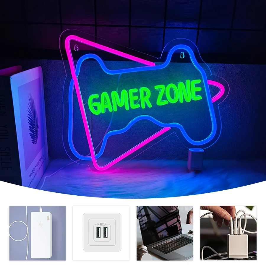 Game Zone Neonbord, USB LED wa - Party Games Stream recensie en prijs