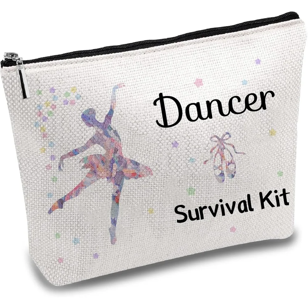Dancer Survival Kit Canvas Make-up-Taschen Kosmetiktasche Mehrzweck-Stiftetui mit Reißverschluss Kulturbeutel Reisetasche Geldbörsenherstellungsset