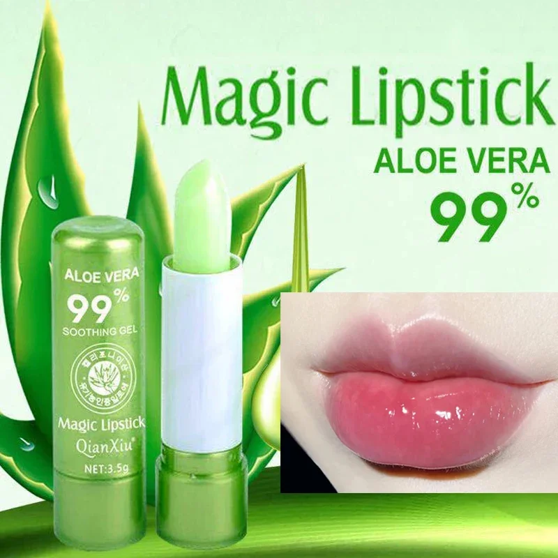 Moisture Lip Balm Long-Lasting Natural Aloe Vera Lipstick Color Mood Changing Long Lasting Moisturizing Lipstick Anti Aging HOT