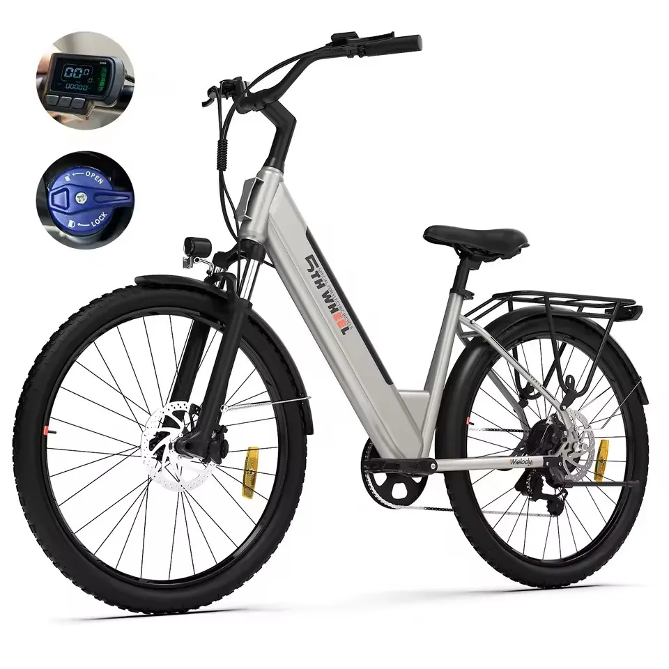 

5TH WHEEL AB18 Electric Bike for Adult with 350W/500W/1000W Motor, 26" EBike with 48V 13Ah Removable Battery Ebike
