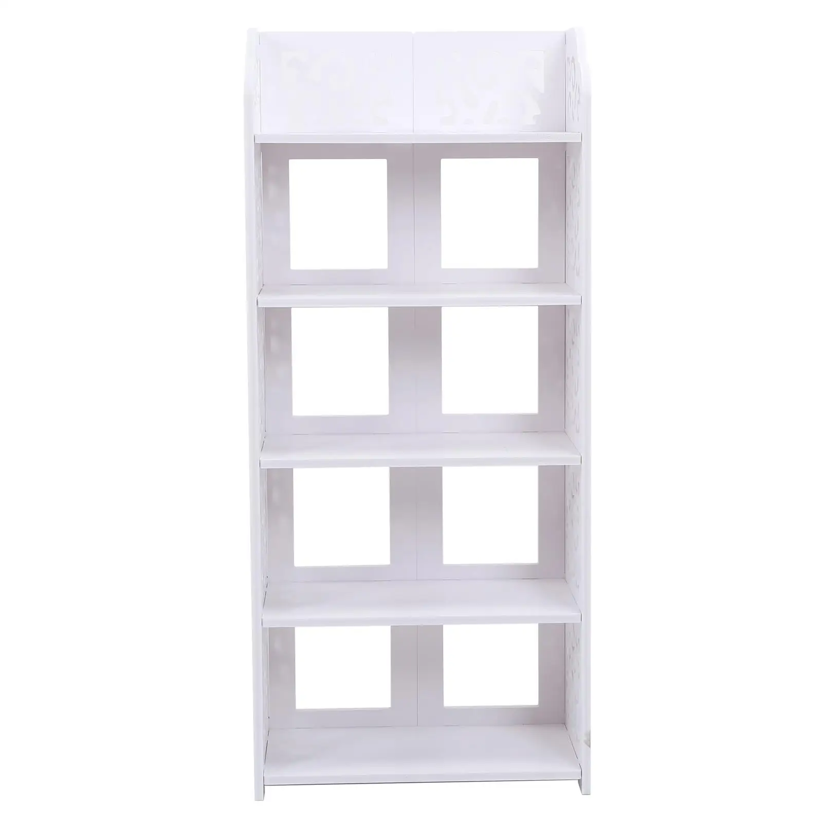 

5 Tier White Hollow Shoe Rack Storage Organizer Shelf Stand for Home Bedroom Entryway Elegant Design