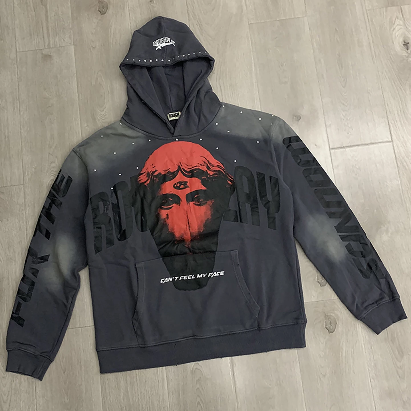 

Autumn Winter New Classic Statue Cra Logo Printed Waed out ex Loose Hoodie Jaet Youth Faion Warm Long Sve