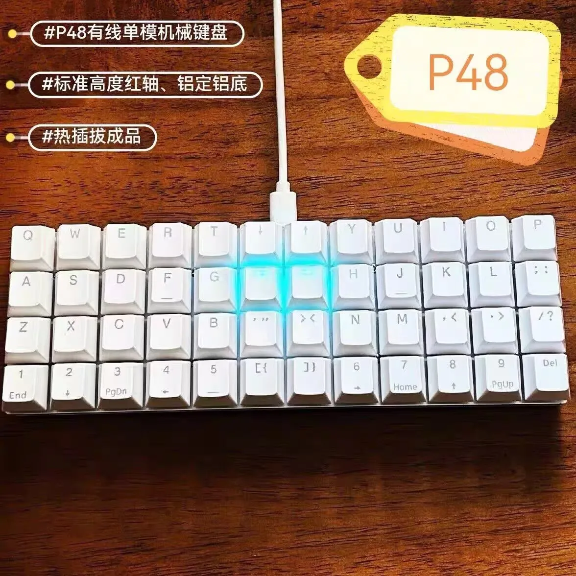 Teclado planck com fio x10 original, 24 teclas, personalizado, modo único, placa de alumínio, teclado dividido, ergonomia, suporte flâmula