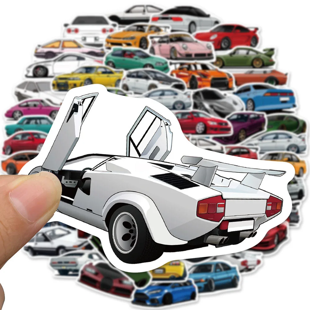 

10/30/50pcs Cartoon JDM Retrofit Racing Car Stickers Vintage Decals DIY Notebook Scrapbook Laptop Cool Supercar Graffiti Sticker