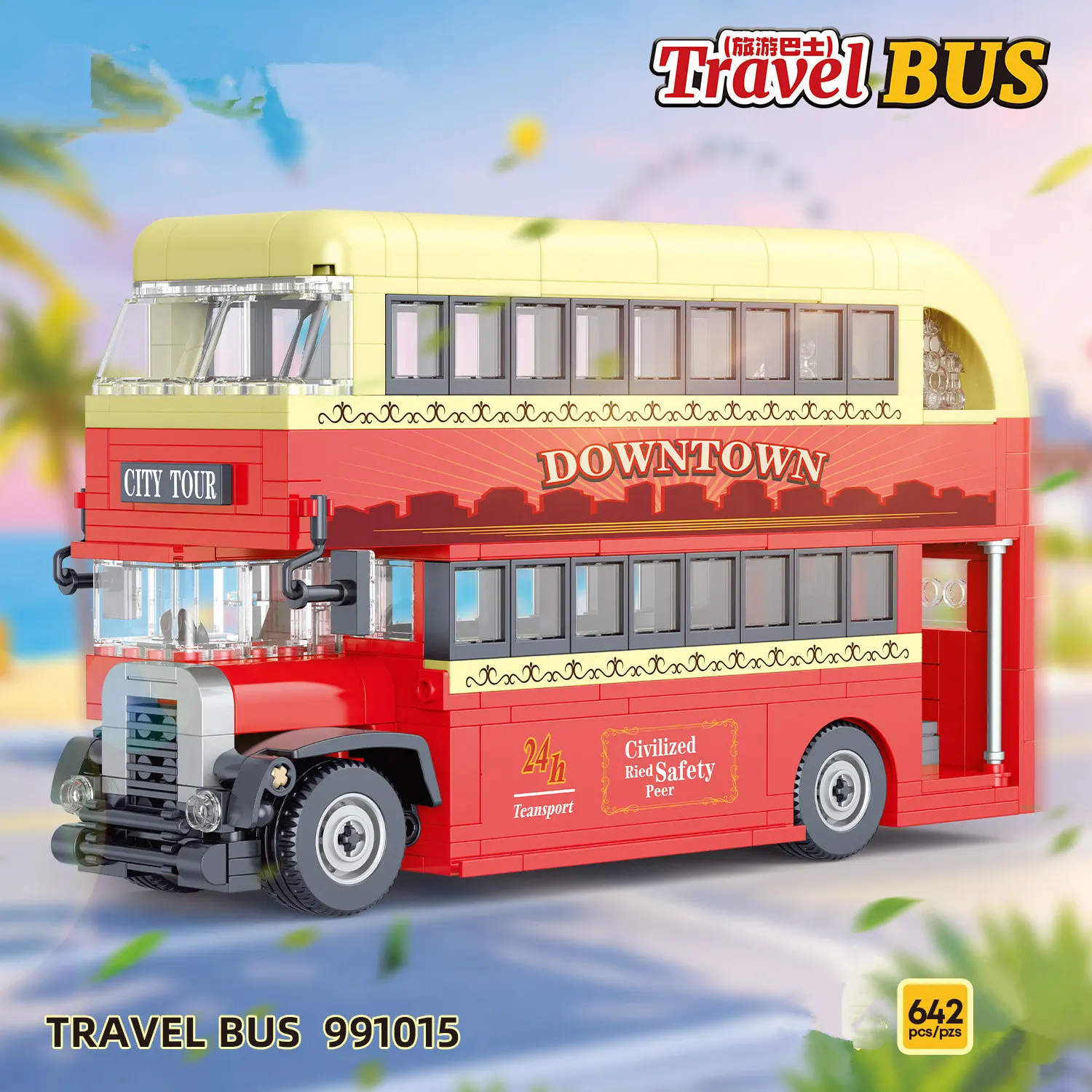 

Новый ретро двойной декер автобус экскурсионный городской автобус городской транспортный автомобиль автомобиль кирпичи игрушки для детей подарок DIY строительные блоки