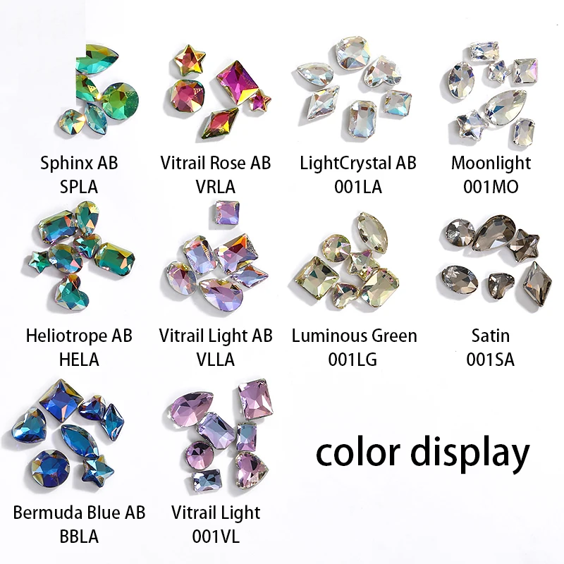 Mixed Size Glitter Glass Rhinestone Flatback Crystals for Nails Decoration Small Size Stones For Nail Design Jewelery Crystals