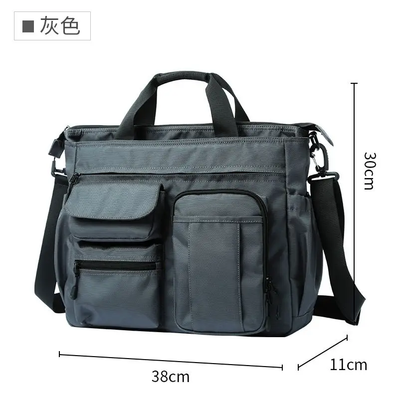 Bolsa de mensajero de hombro impermeable para hombre, bolso de viaje Oxford, bolsas de trabajo de almacenamiento de gran capacidad, 14 bolsillos