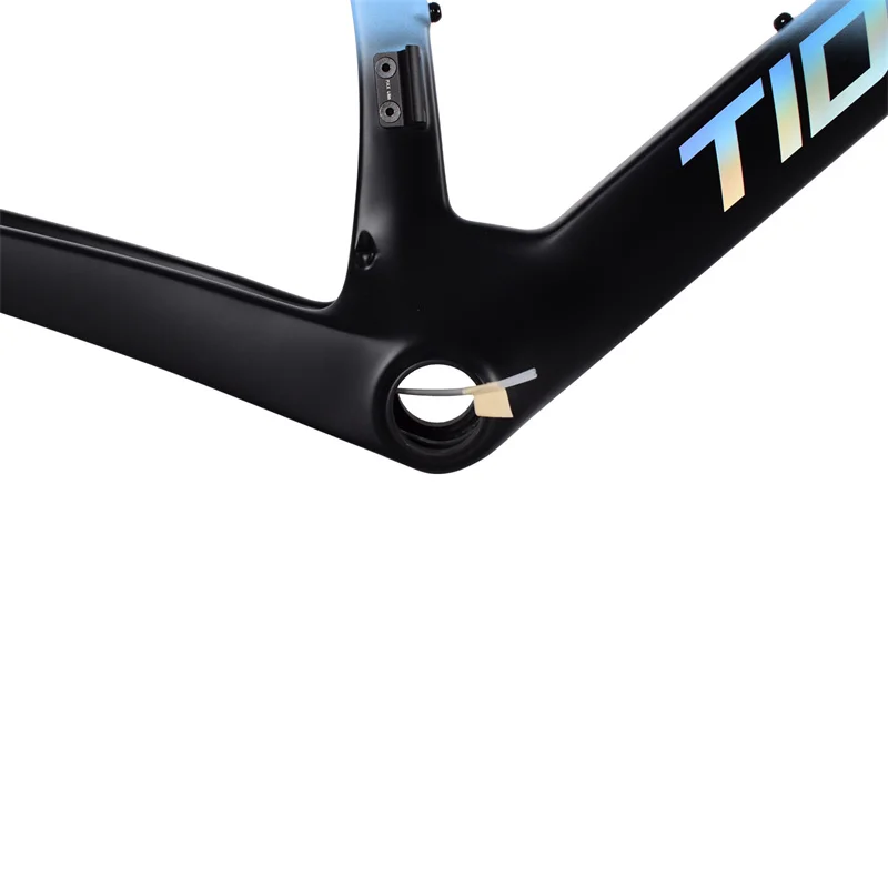 Tideace Bikes CR08 Carbon Road Frame Bike Disc Brake Tapered 28C Thru Alxe Bicycle Frameset with Handlebar