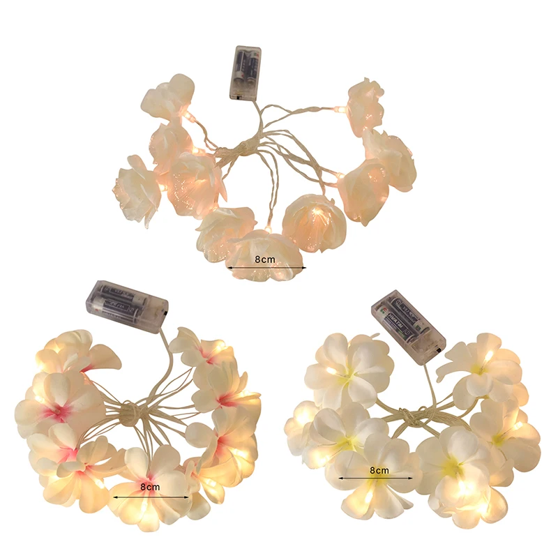 10led havaiano plumeria flor guirlanda led luz da corda flor artificial luz de fadas para casamento decoração casa havaí festa fornecimento