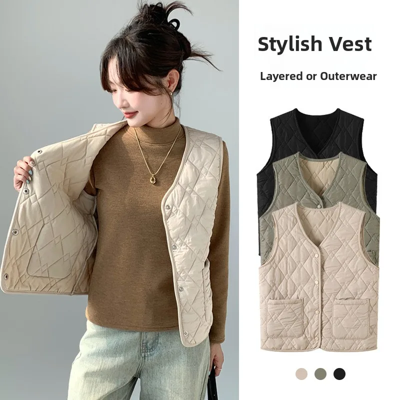 Dames Fce gevoerd vest H7 met ket Herfst Winter Warm Spor Casual ort oulder Pad Binnenkleding Polyestervezel