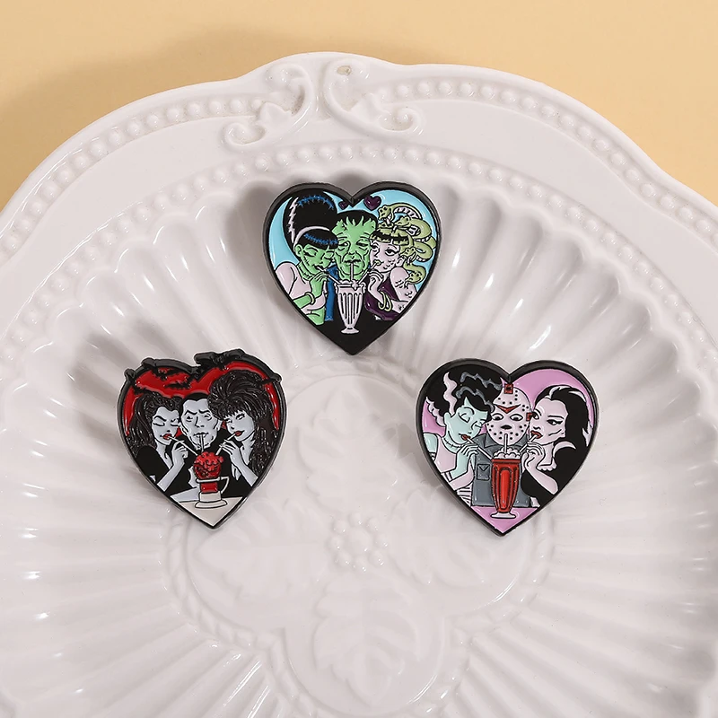 

Horror Monster Movie Character Enamel Pins Thrilling Mask Film Killer Brooches Lapel Badge Halloween Jewelry Gifts for Friends