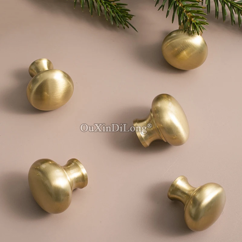 

HOT 4PCS Solid Pure Brass Mushroom Head Furniture Handles Drawer Knobs Wardrobe Dresser Kitchen Shoe TV Wine Cabinet Pulls Knobs