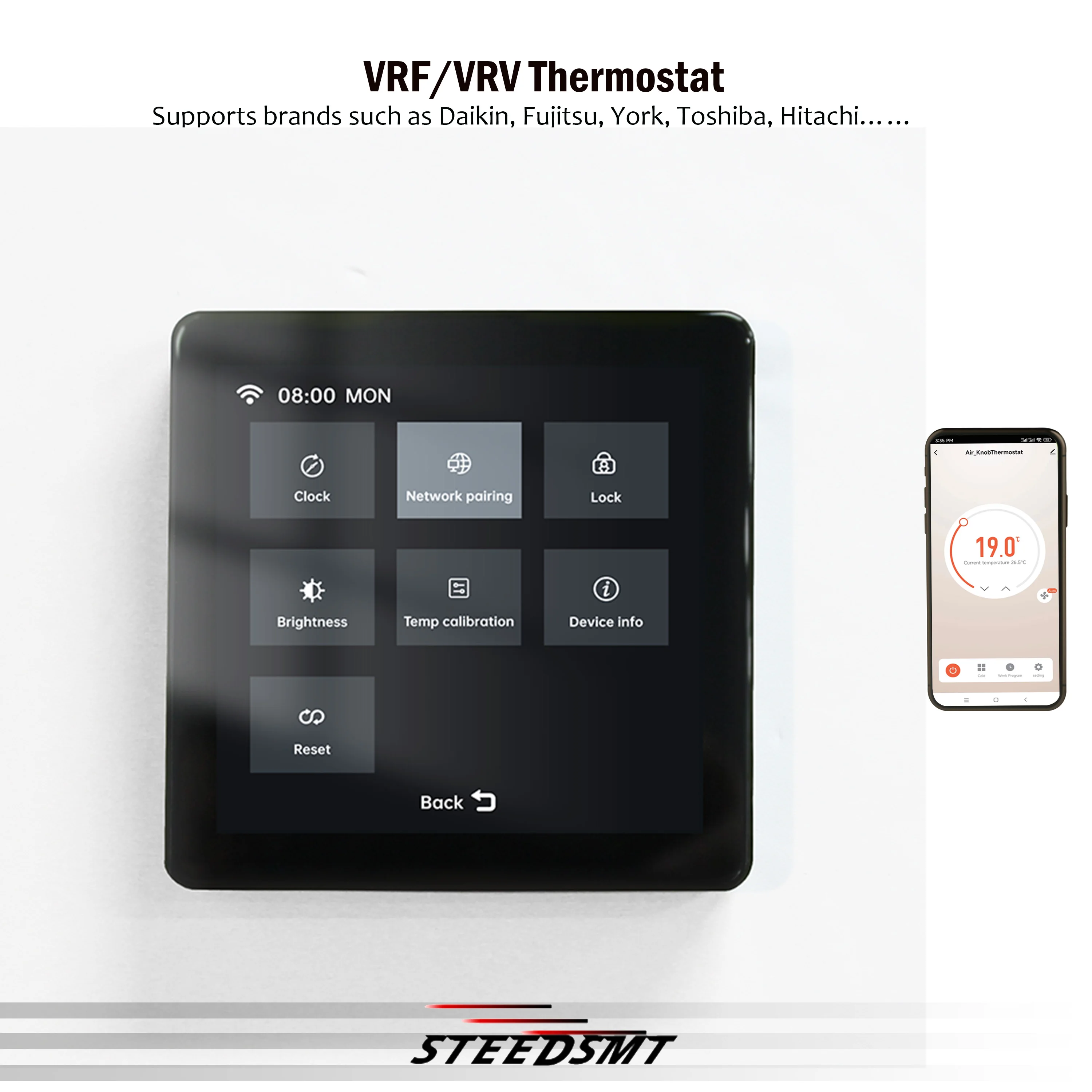 ترموستات VRF/VRV لـ Smrat TUYA ZIGBEE متوافق مع أنظمة مكيف الهواء المركزي Daikin وFujitsu وMitsubishi وYork وToshiba #3