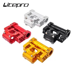 Litepro Adjustable Dual Stem Bicycle 25.4MM Deformation Aluminum Alloy Folding Bike Porous Stems