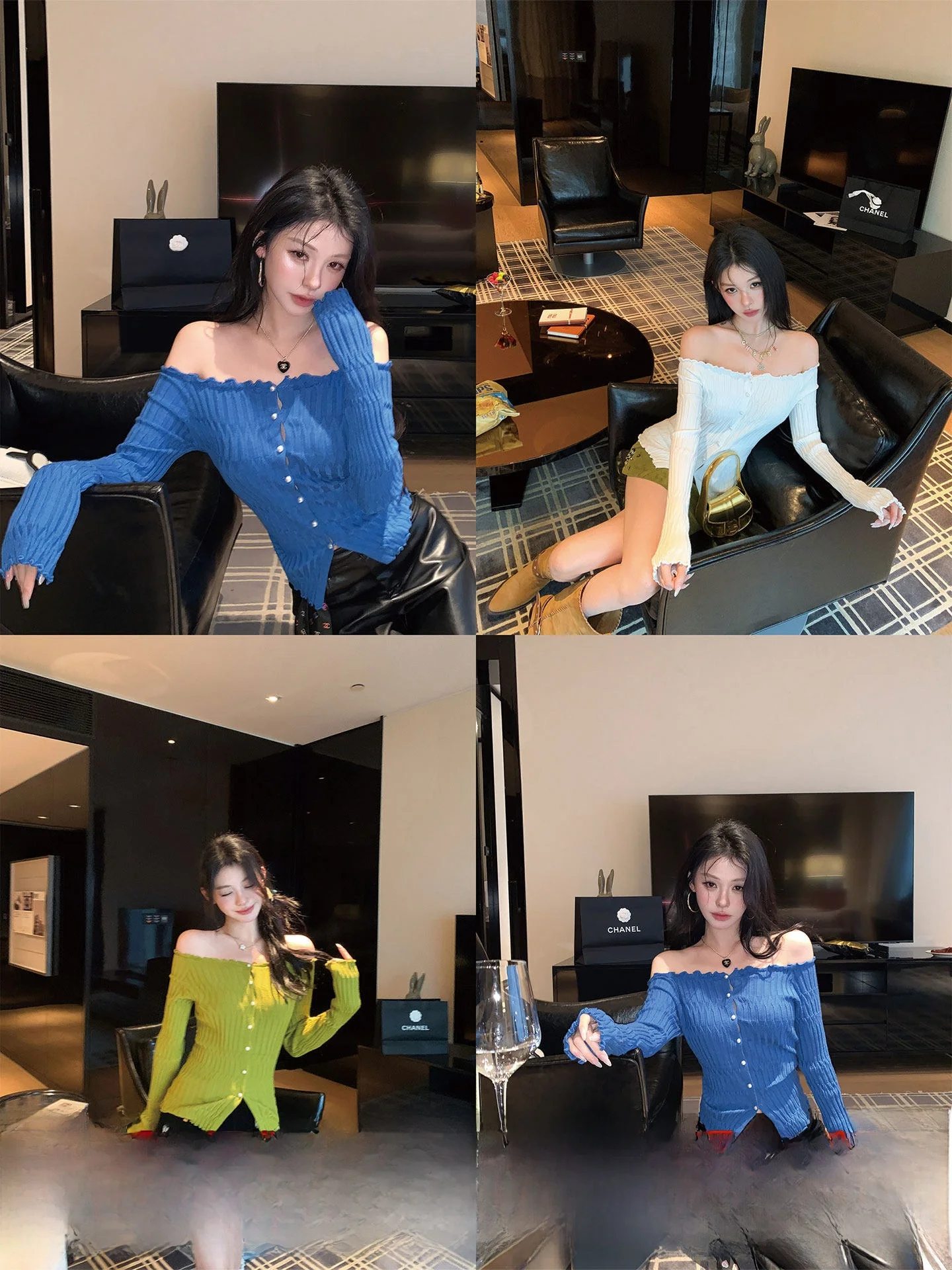 

Женский трикотажный кардиган Ele Okaaay Prague Holiday с открытыми плечами, длинными рукавами, для повседневной носки, из смесового полиэстера