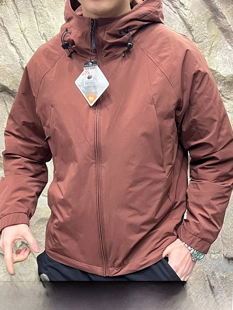 

Мужское зимнее уличное повседневное универсальное пальто на гусином пуху Jaet Spor, теплое длинное пальто обычного кроя с застежкой-молнией