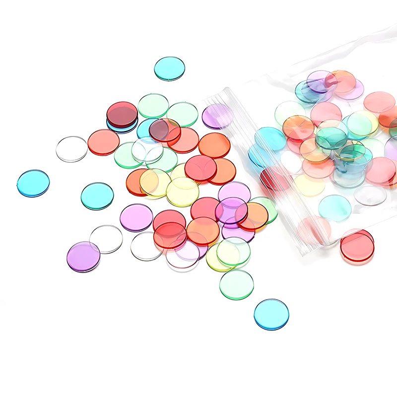 100/200PCS 19mm Round Count Chip Multicolor Poker Chips for Bingo Board Game Card Game Markers Counting Teaching Chips Props ZYF