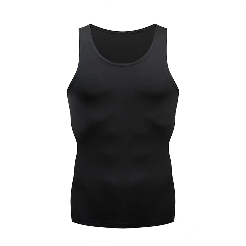 

New Men's Summer Compression Quick Drying Breathable Lightweight Sweat Absorbing Training Fitness Tight Bottom Sports Tank Top