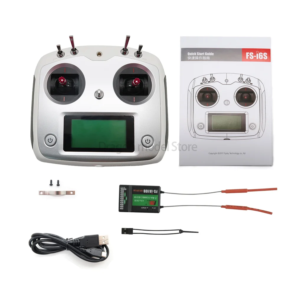 FLYSKY FS-i6S i6S 2.4G 10CH AFHDS 2A Centreren Gasklepzender iA6B iA10B Ontvanger RetailBox voor RC Auto's boten Drone Speelgoed