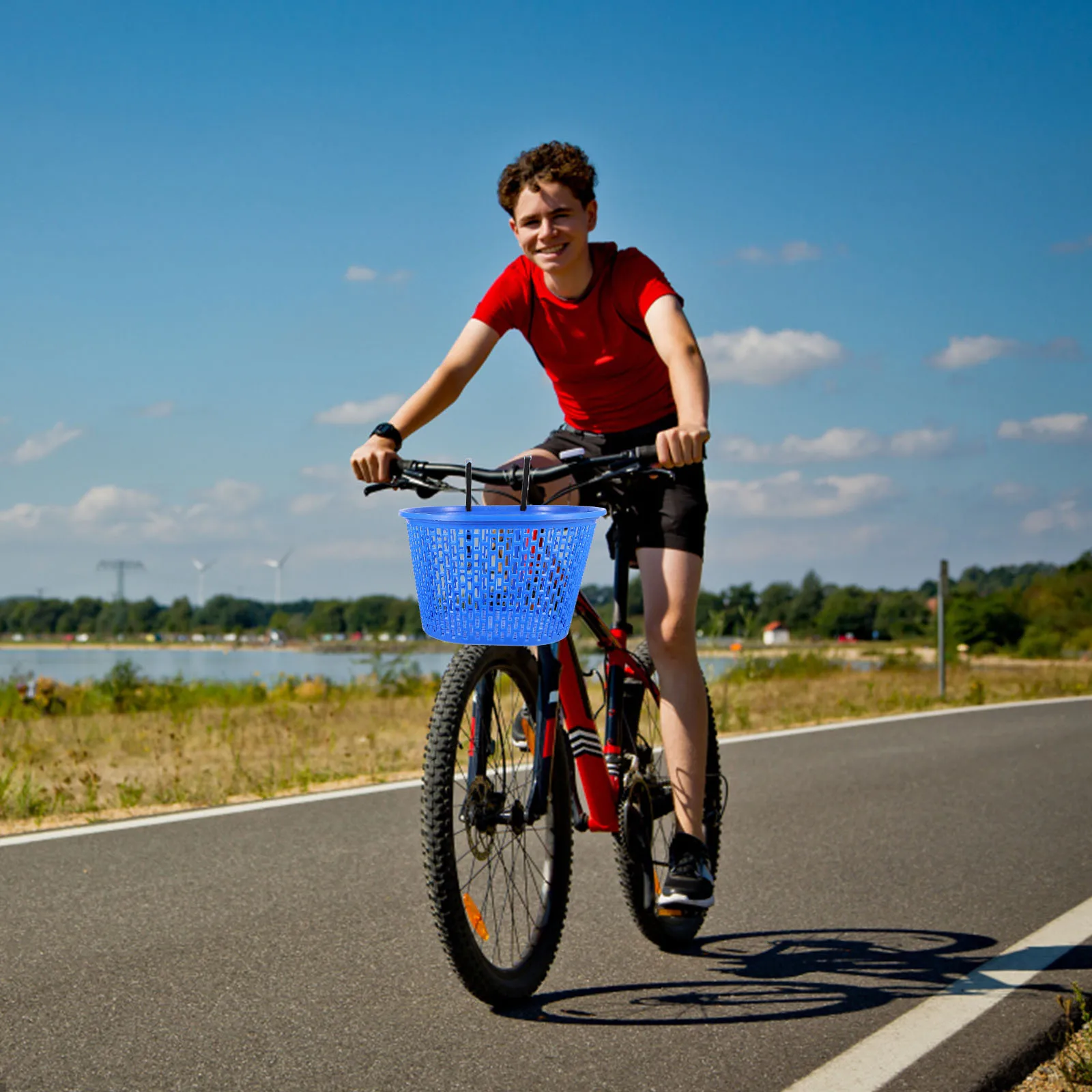 

Fast Release Bike Basket Durable Plastic Storage ganizer Smooth Surface Long Use Mountain Bike Front Accessories Easy Install