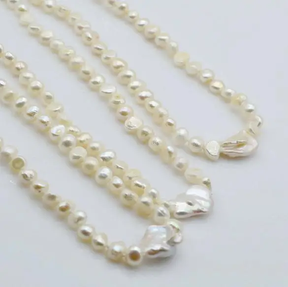 

Ожерелье из натурального пресноводного жемчуга в стиле барокко