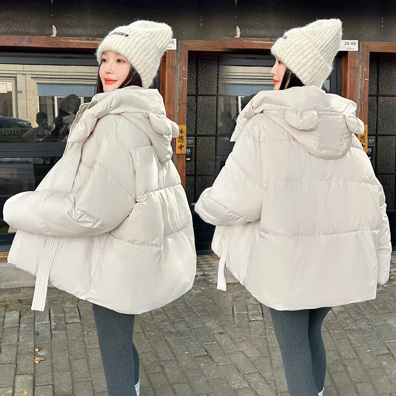 PinkyIsBlack 2025 New Style Autumn Winter Cotton Padded Jacket Women's Clothes Loose Hooded Puffer Jacket Short Female Outwear