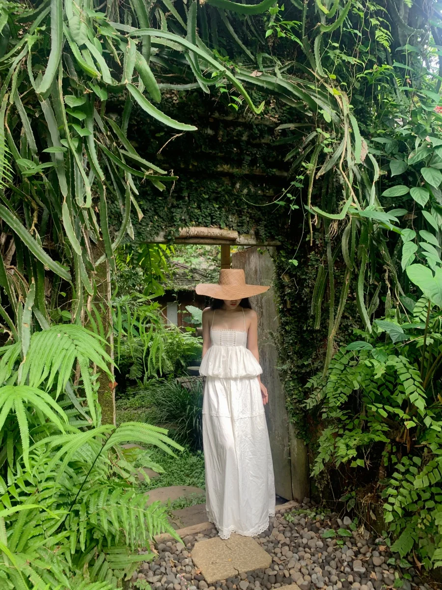 

Регулируемый хлопковый топ на бретелях с кружевом и многослойная длинная юбка с вырезами в форме сердца, весенне-летний женский модный комплект Rowi R2435