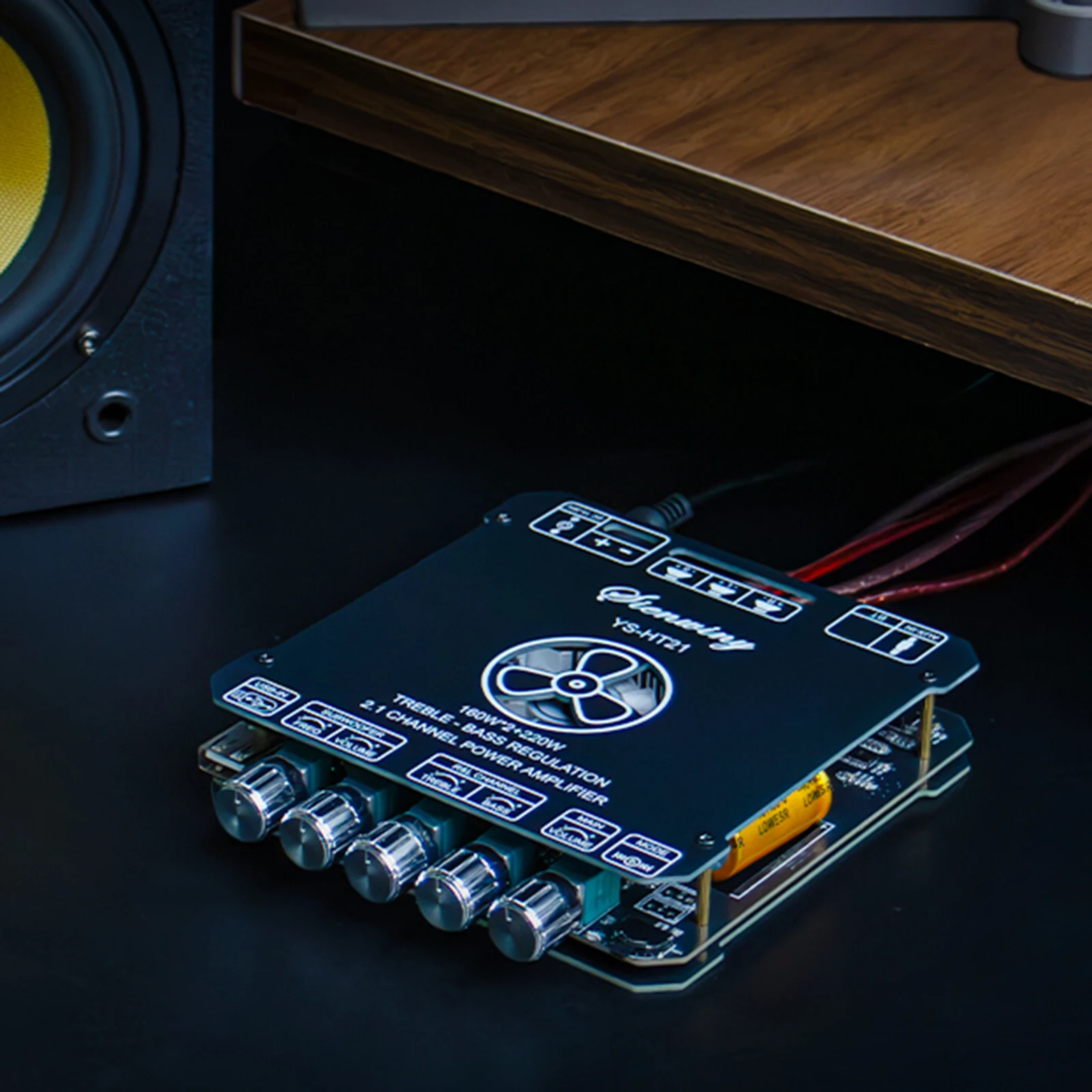 Verbessertes YS-HT21 2.1-Kanal Kabelloses Subwoofer-Verstärkerboard BT5.1 TWS AUX USB 2x160W+220W DC15-36V 4-8Ohm Lautsprecher-Verstärkermodul – Detail 8