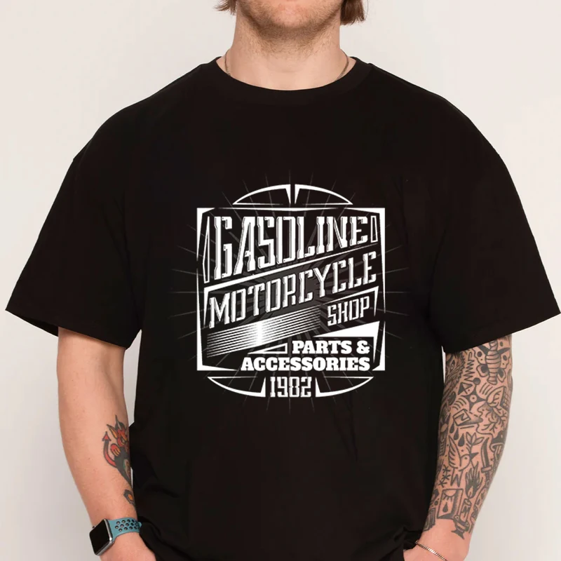 

Vintage Motorcycle T-shirt New Fashion 100% Cotton Men Short Sleeve Printing O-Neck Casual T Shirt