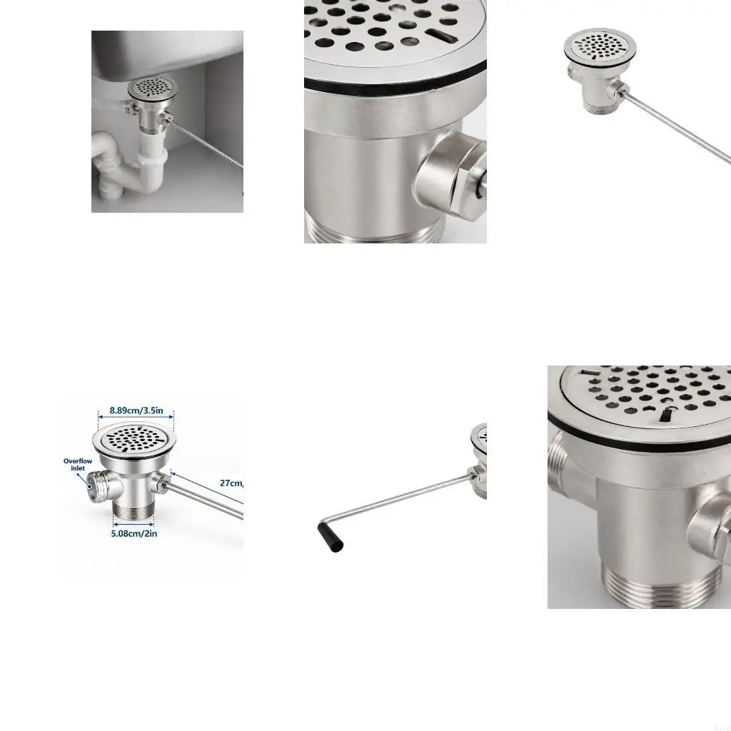 Metal Sink Drain Valves with Turning Handle for Opening and Closing the Drain, a Side Connection Inlet for Basin M4YD
