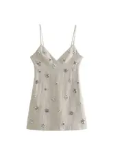 Mulheres chique moda sem mangas lnlay mini vestido vintage alças finas verão vestidos femininos mujer