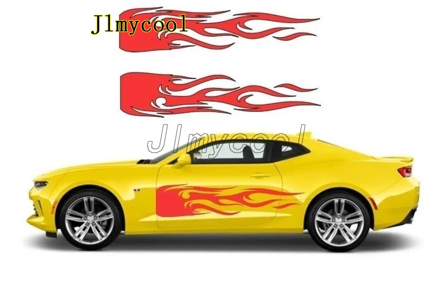 Flame Decal Set Large 12"x 50" Tribal Graphic Body Car Truck Vinyl Sticker V2
