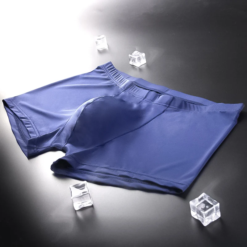 3PC Men's underwear Ice silk ultra-thin summer breathable men's boxers short boxers youth underpants sexy