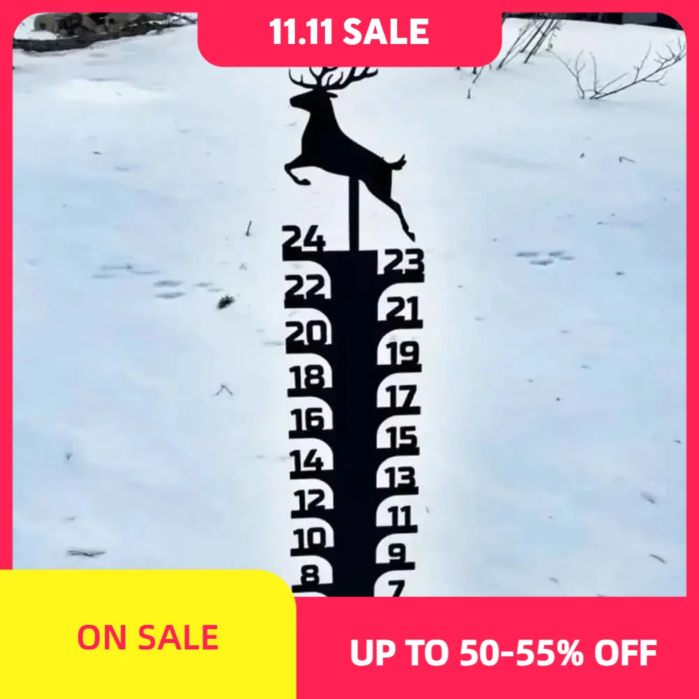 

Garden Metal Snow Gauge Snow Depth Measuring Device Iron Art Snow Measuring Stake Garden Outdoor Decoration 90 Cm
