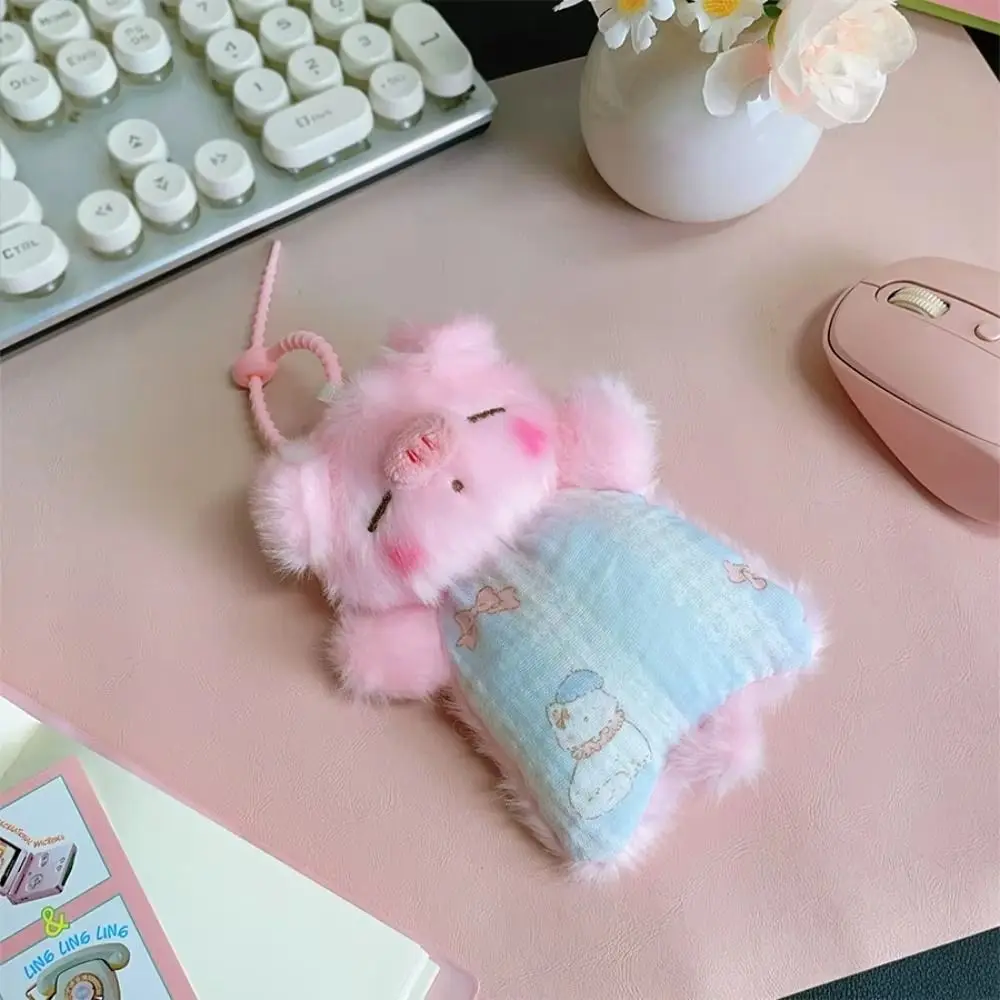Portable Mouse Wrist Pad Bean Bag Stuffed Animals Panda Rabbit Animal Pendant Bear Dog Multi-functional Keychain Backpack