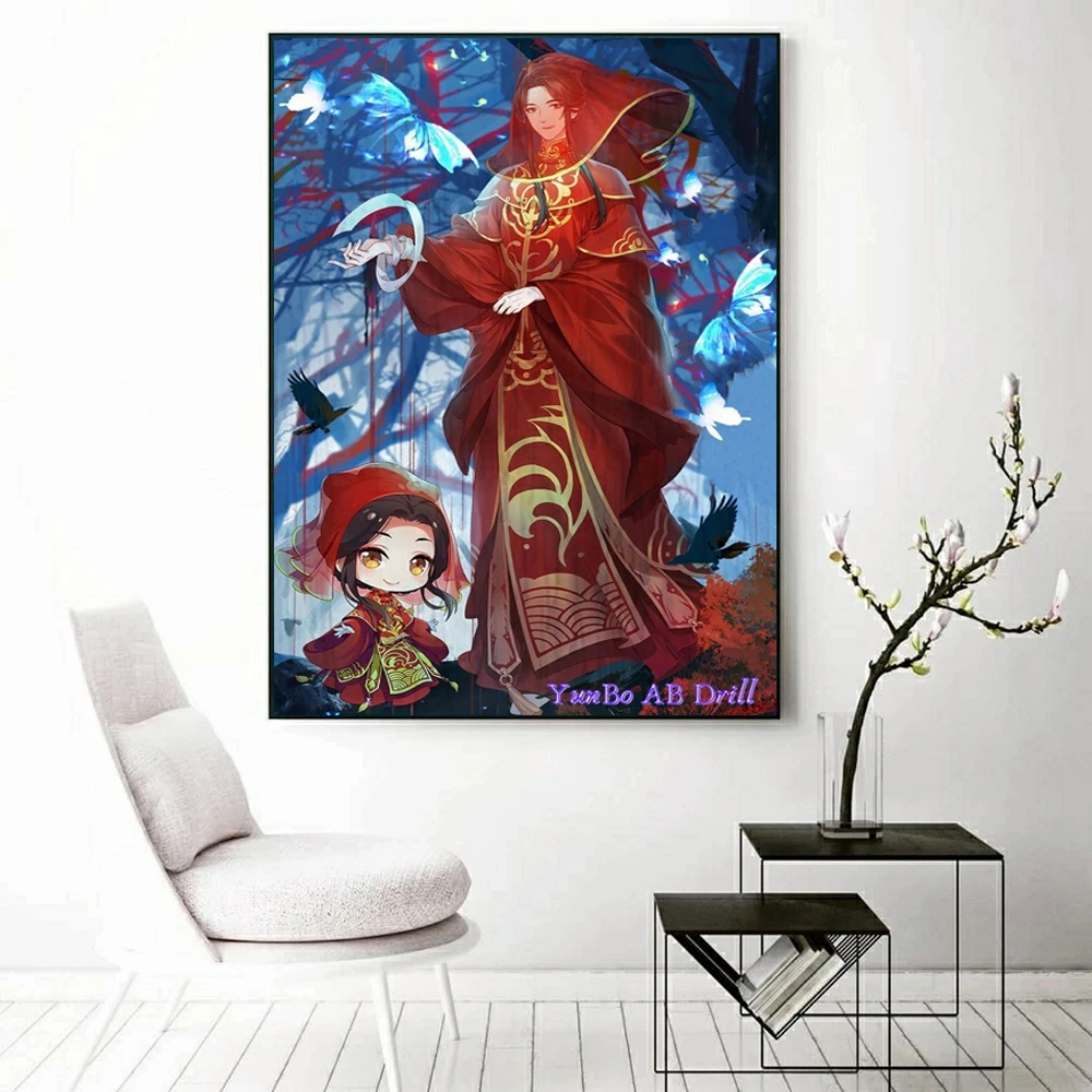 Heavens Officials Blessing Tianguan Cifu AB Diamond Painting Embroidery Xielian Huacheng Art Cross Stitch Anime Home Decor Gift