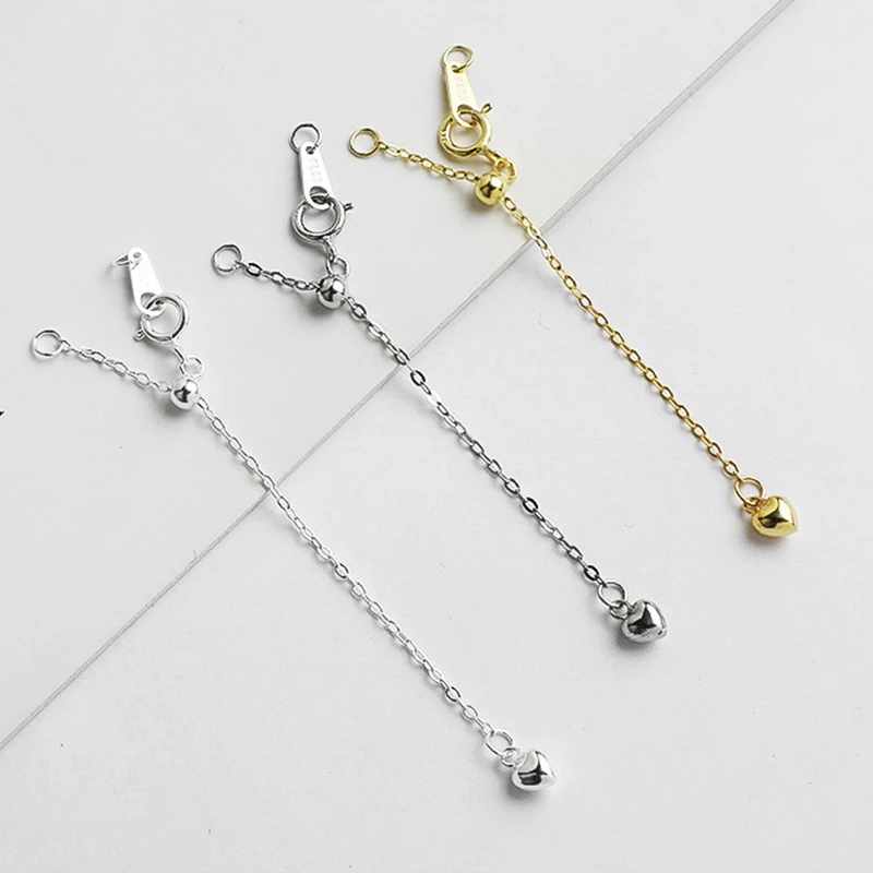1pc 925 Sterling Silver Drawing Extension Chains 50mm Bracelets/Necklace Prolong Connector Link Silver Chain DIY Jewelry Crafts