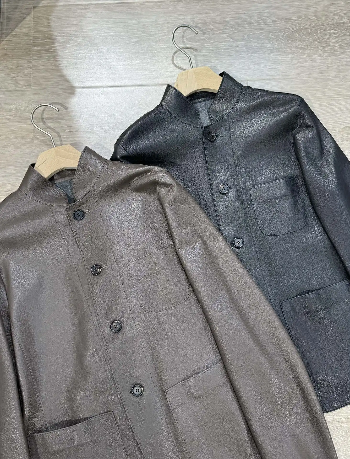 Chaquetas de piel de oveja para mujer, abrigos de cuero genuino de alta calidad, ropa de diseño de lujo, negro, L * P, nuevo, 2024