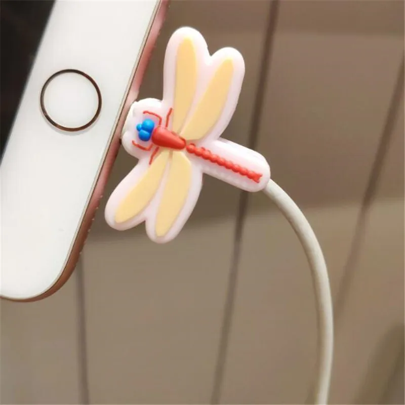 Phone USB Cable Protector Butterfly Chompers Cord Insect Bite Charger Wire Holder Organizer Silicone Cover Charge Cable Winder